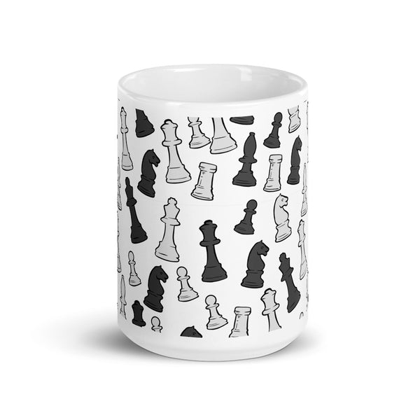 Chess White glossy mug