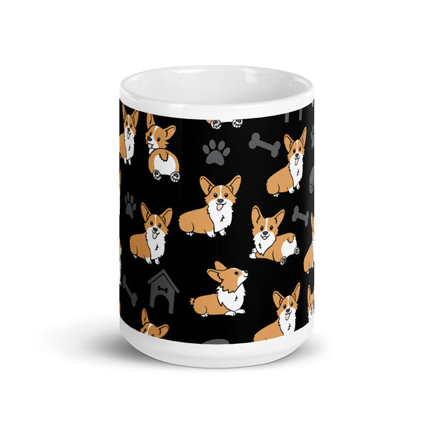 Corgi White glossy mug