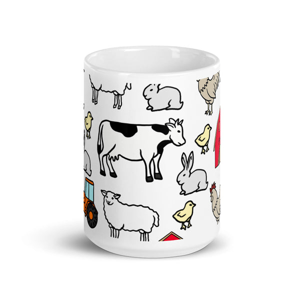 Farm White glossy mug