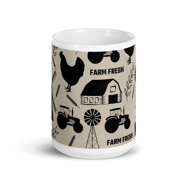 Farm1 White glossy mug