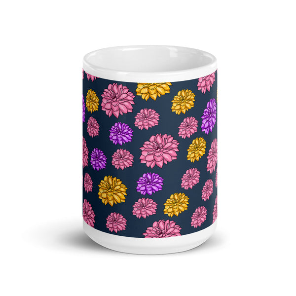 Flower White glossy mug