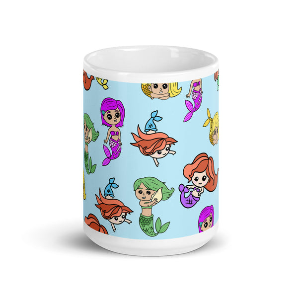 Mermaid White glossy mug