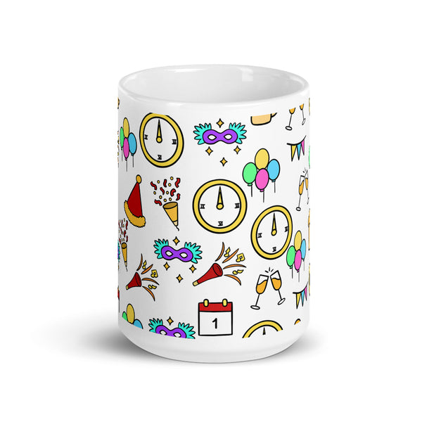 New Years White glossy mug