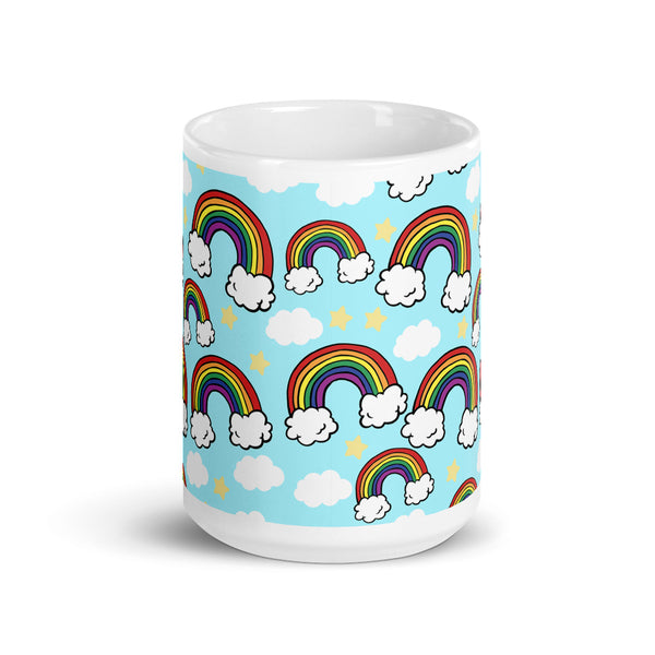 Rainbow White glossy mug