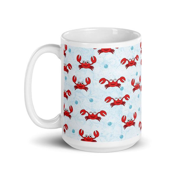 Crab White glossy mug