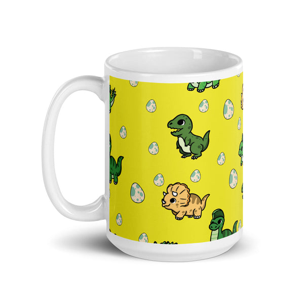 Dinosaur White glossy mug