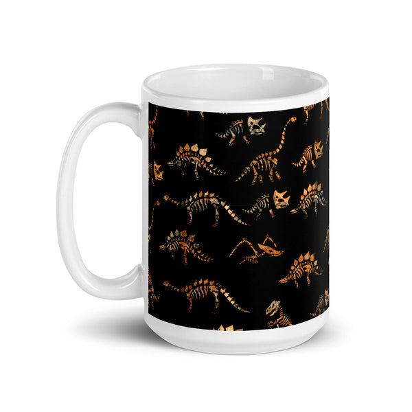 Dinosaur Skeleton White glossy mug