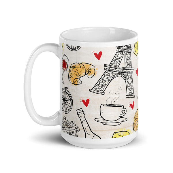 Paris 1 White glossy mug