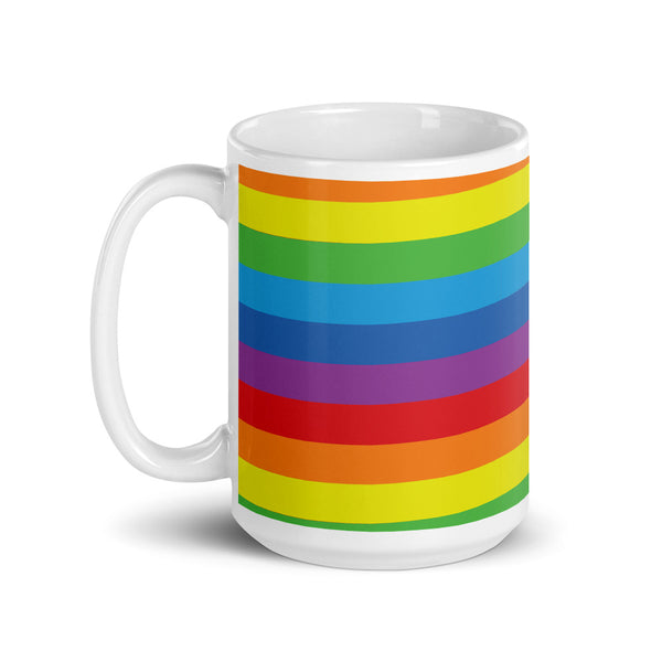 Rainbow White glossy mug