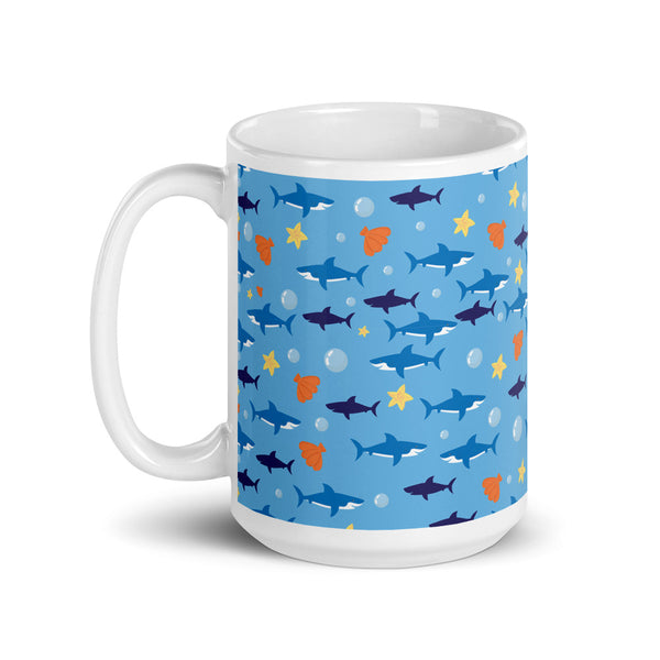 Shark White glossy mug