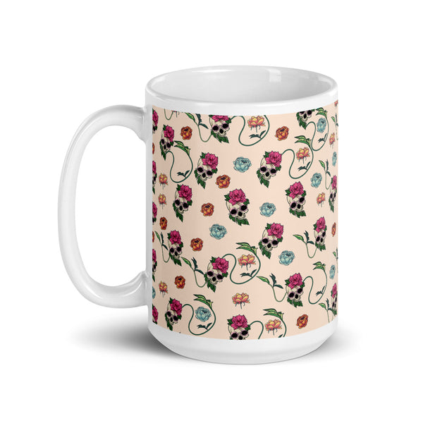 Skull White glossy mug