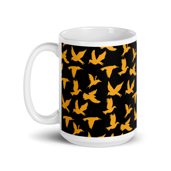 Birds White glossy mug