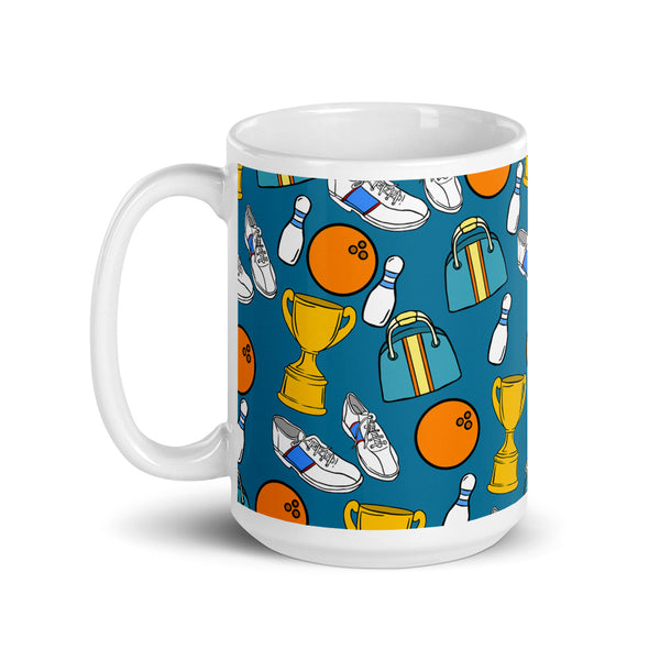 Bowling White glossy mug