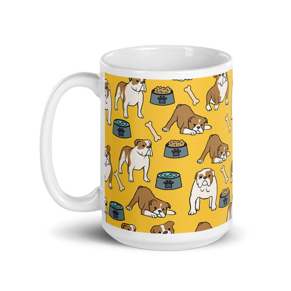 Bulldog White glossy mug