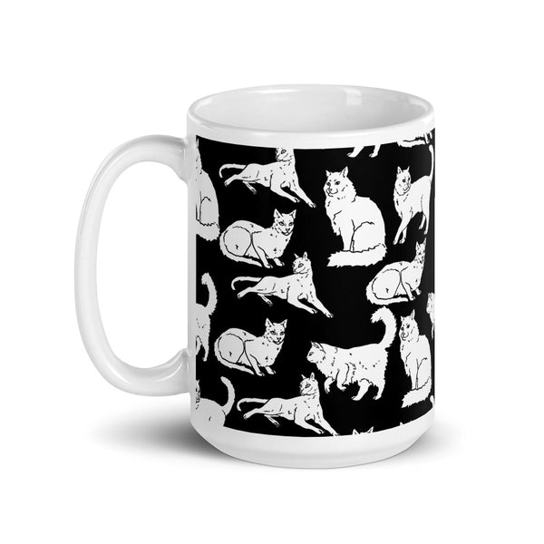 Cat White glossy mug