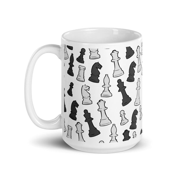 Chess White glossy mug