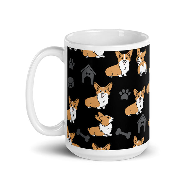 Corgi White glossy mug