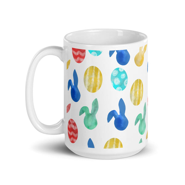 Easter Watercolor White glossy mug