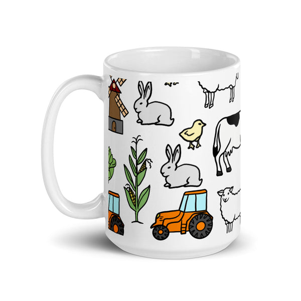 Farm White glossy mug