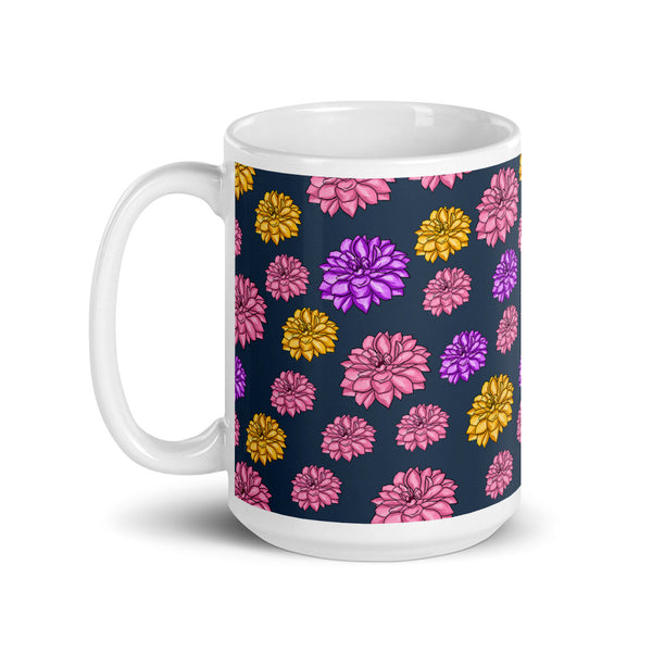 Flower White glossy mug