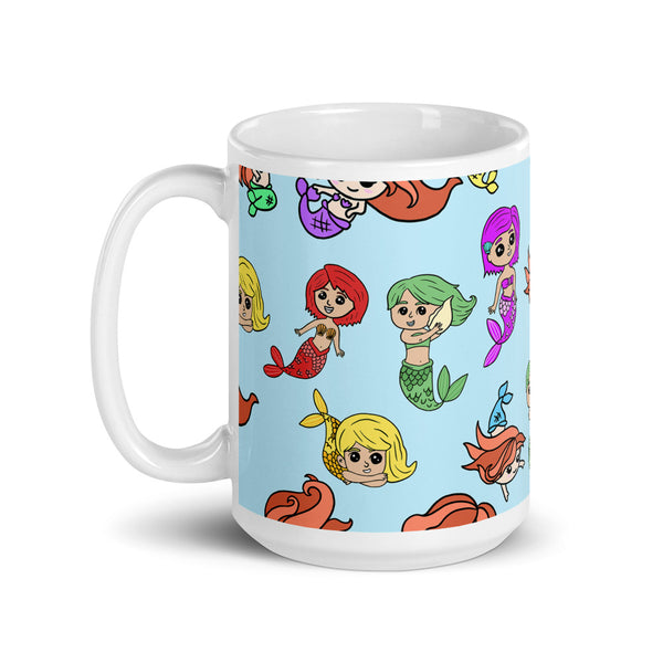 Mermaid White glossy mug