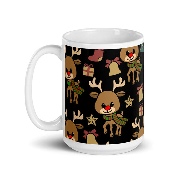 Reindeer White glossy mug