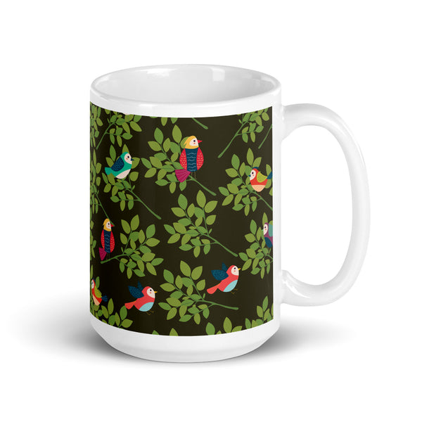 Bird White glossy mug