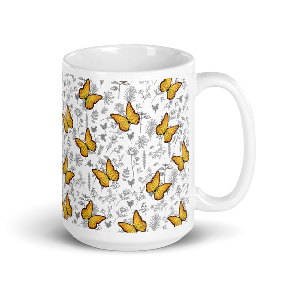 Butterfly White glossy mug