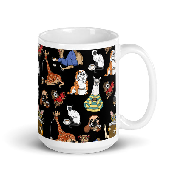 Coffee All Animals White glossy mug