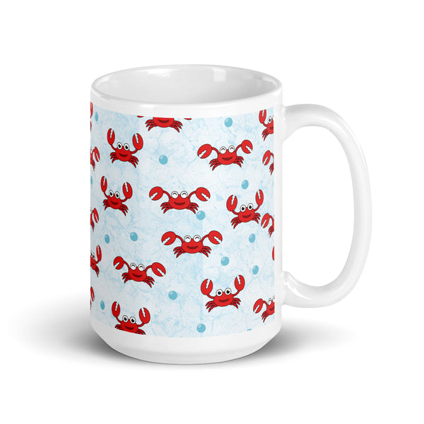 Crab White glossy mug