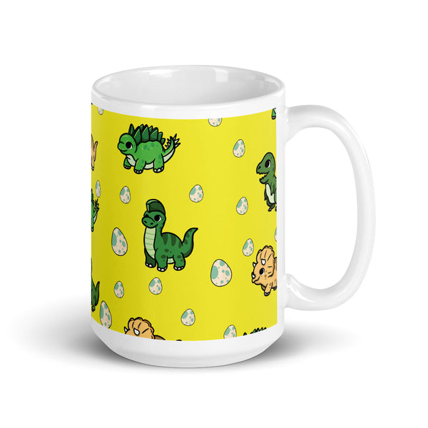 Dinosaur White glossy mug