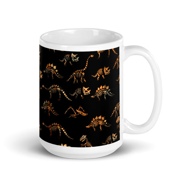 Dinosaur Skeleton White glossy mug