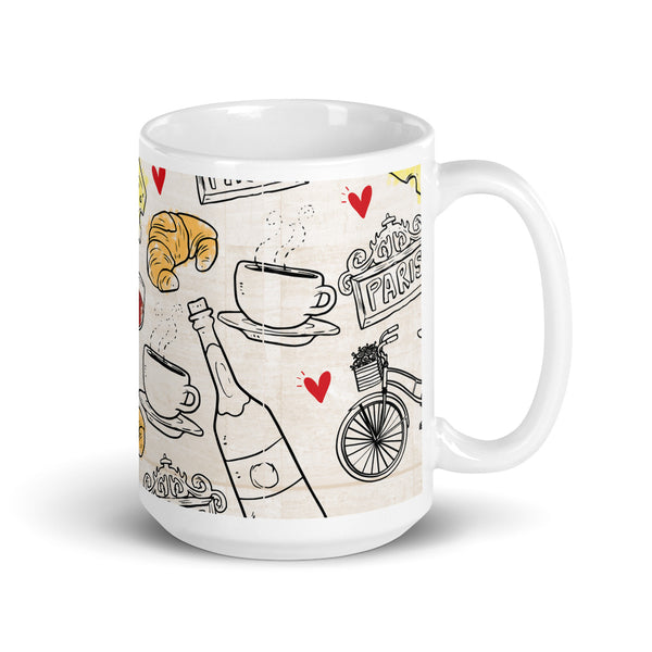 Paris 1 White glossy mug