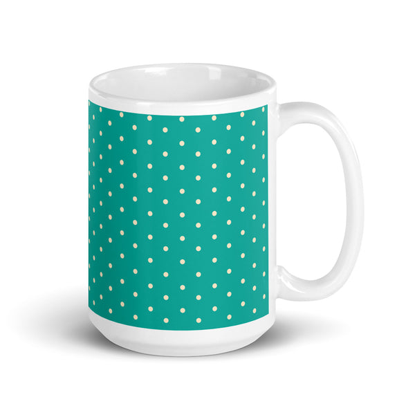 Polka Dot White glossy mug
