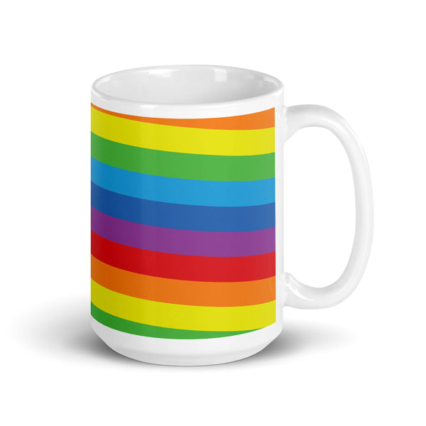Rainbow White glossy mug