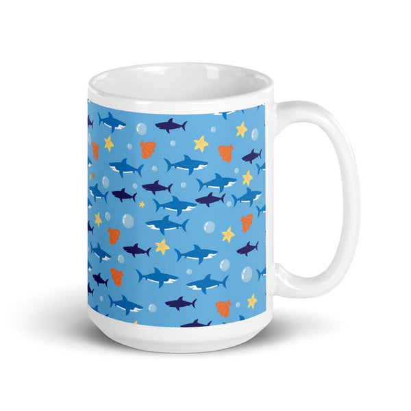 Shark White glossy mug