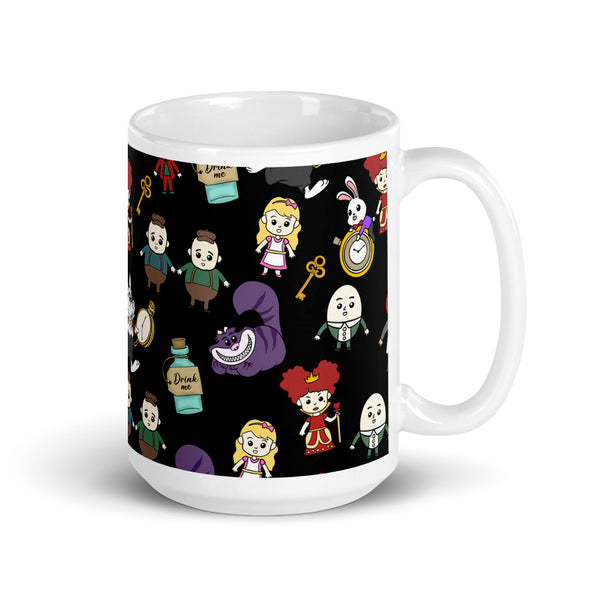 Alice in Wonderland White glossy mug