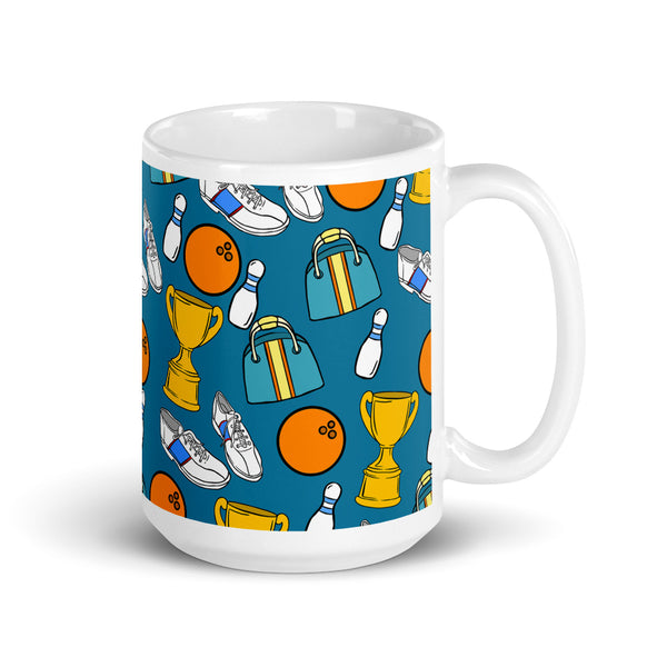 Bowling White glossy mug