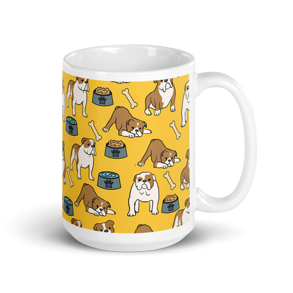 Bulldog White glossy mug