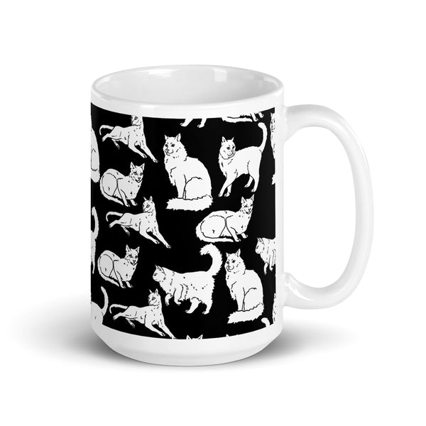 Cat White glossy mug