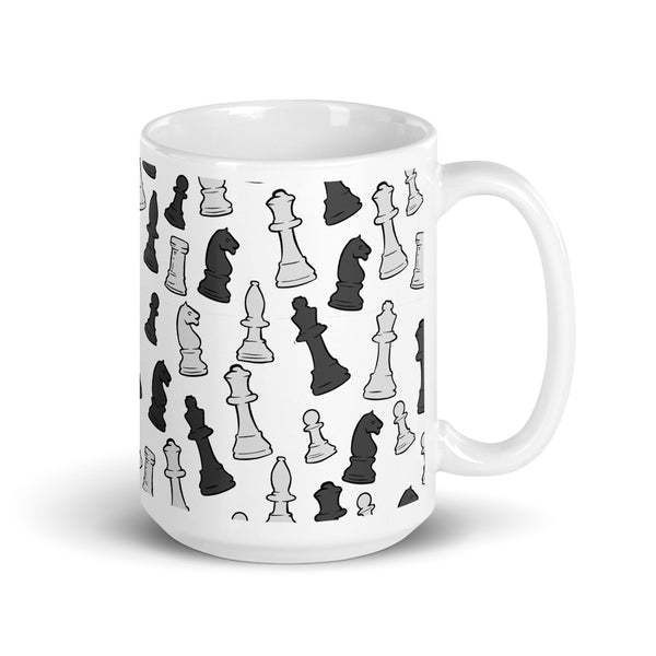 Chess White glossy mug