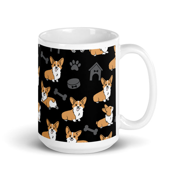 Corgi White glossy mug