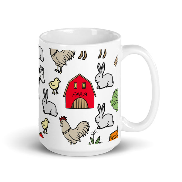 Farm White glossy mug