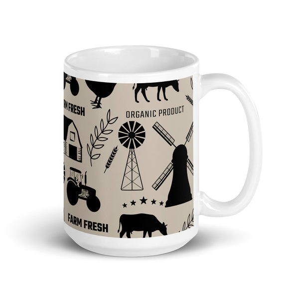 Farm1 White glossy mug