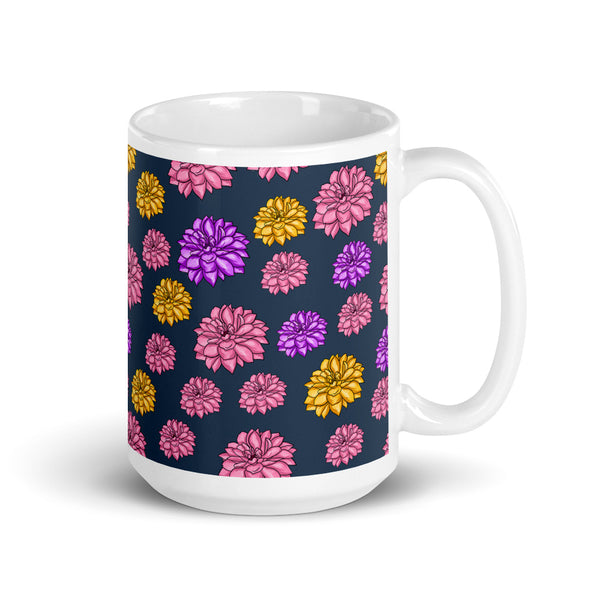 Flower White glossy mug