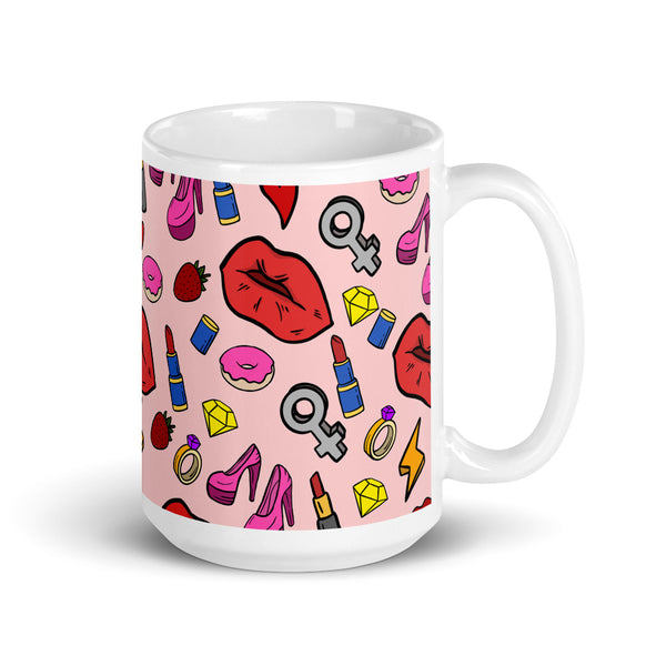 Girl Power White glossy mug