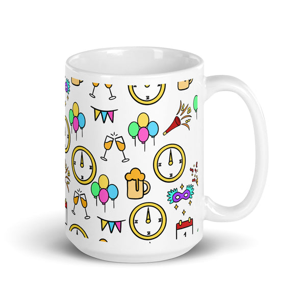 New Years White glossy mug