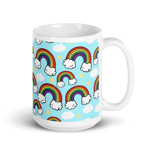 Rainbow White glossy mug