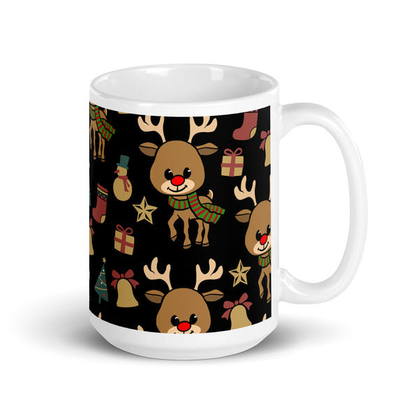 Reindeer White glossy mug